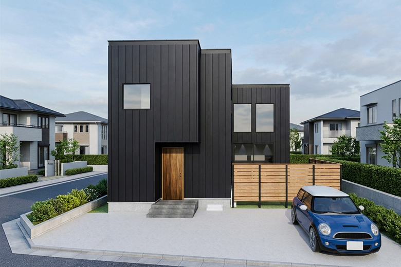 新潟市江南区｜吹き抜けアーチに間接照明のある、ブラックな佇まいの家｜完成見学会【予約制】